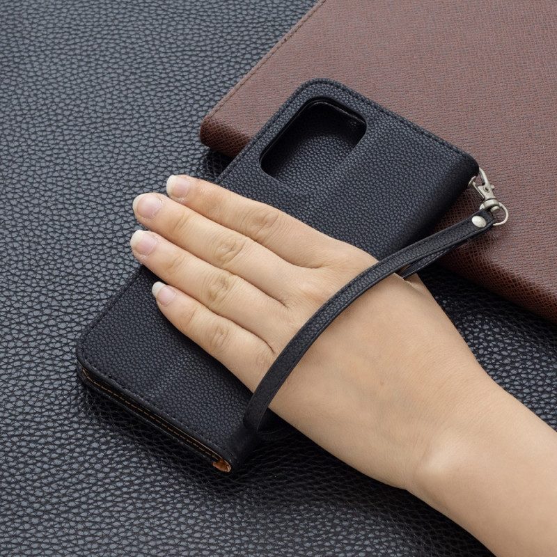Folio Cover Samsung Galaxy A53 5G Lychee Chiusura Obliqua