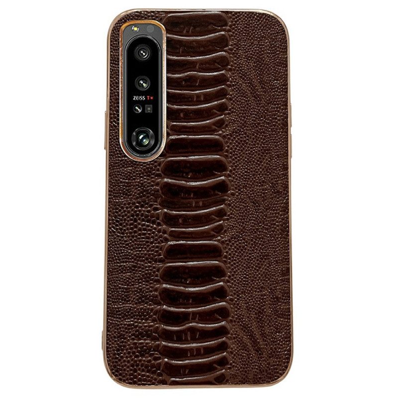 Cover Sony Xperia 1 IV Vera Pelle Stile Coccodrillo