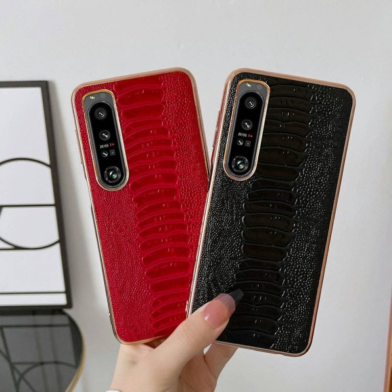 Cover Sony Xperia 1 IV Vera Pelle Stile Coccodrillo