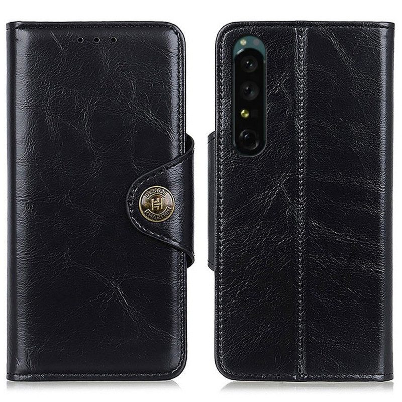 Custodia A Portafoglio Sony Xperia 1 IV Pulsante Di Chiusura