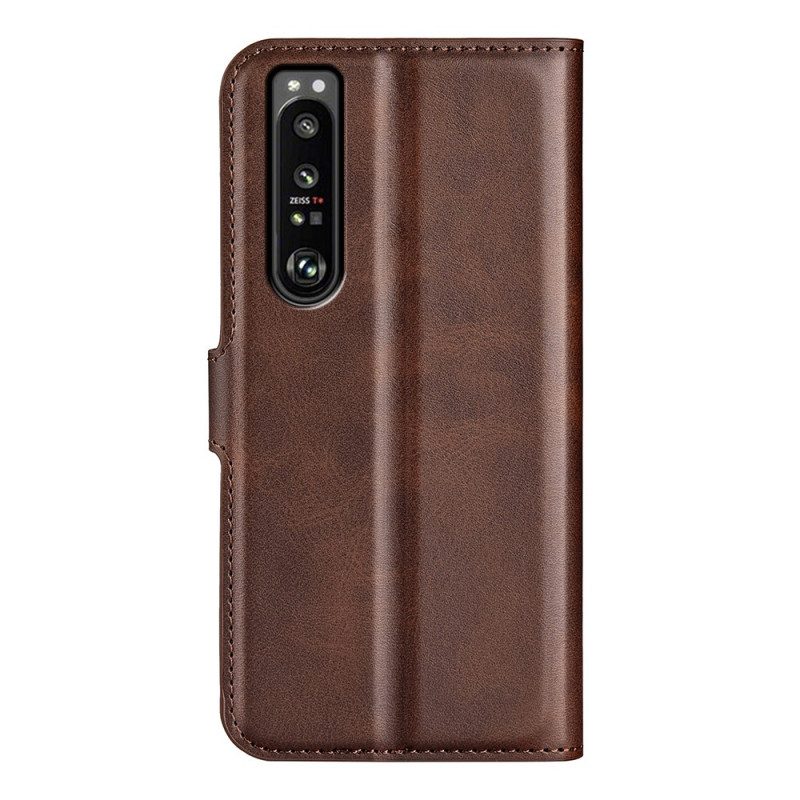 Custodia in pelle Sony Xperia 1 IV Effetto Pelle Retrò
