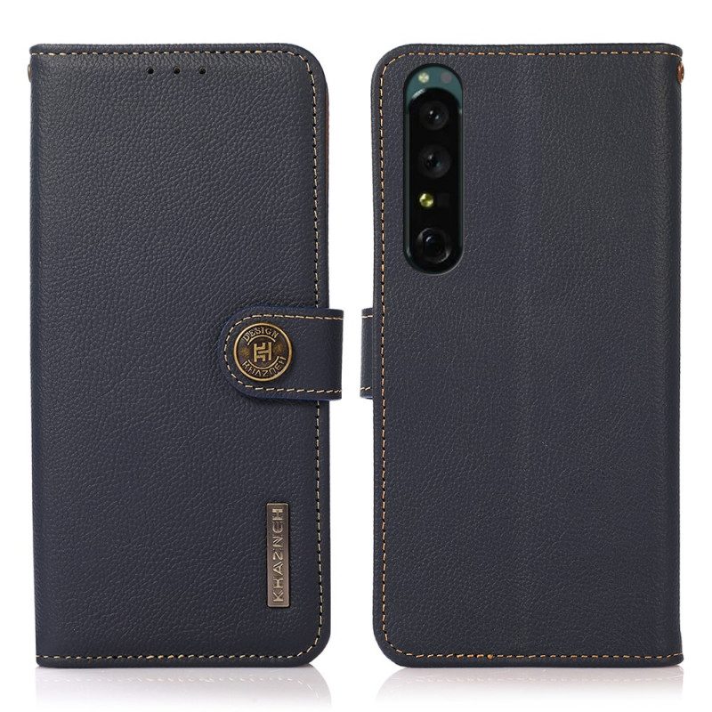 Custodia in pelle Sony Xperia 1 IV Khazneh Rfid In Vera Pelle