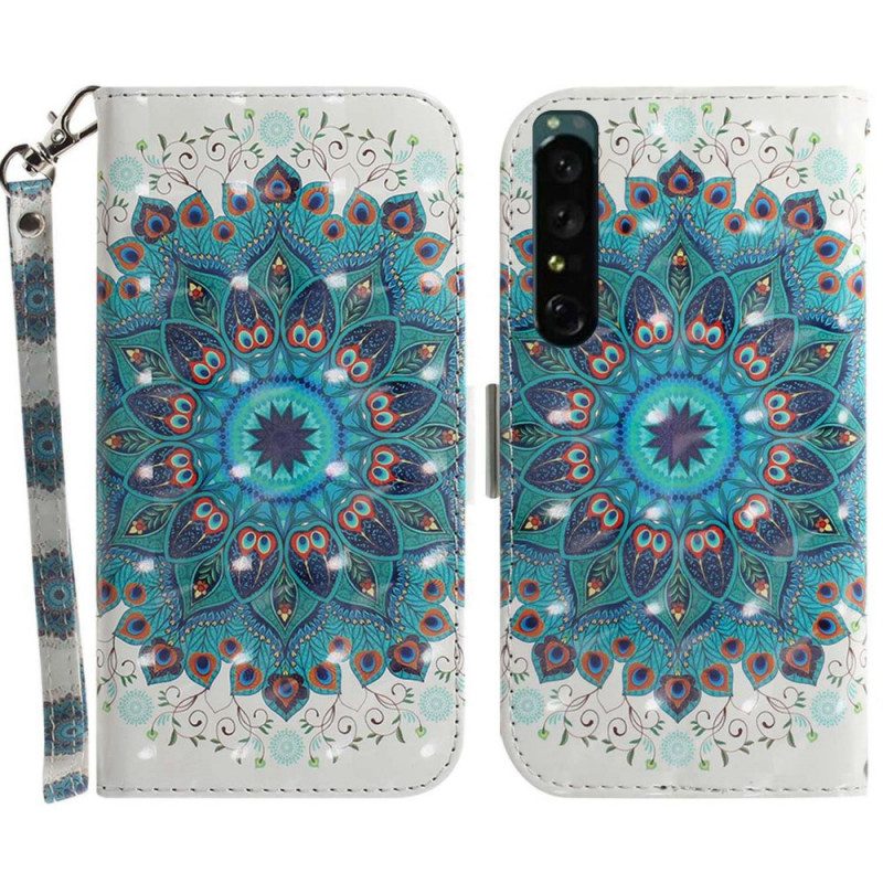Custodia in pelle Sony Xperia 1 IV Mandala Strappy