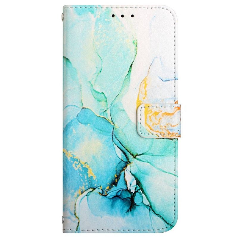 Custodia in pelle Sony Xperia 1 IV Marmo Con Cordino