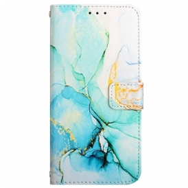 Custodia in pelle Sony Xperia 1 IV Marmo Con Cordino