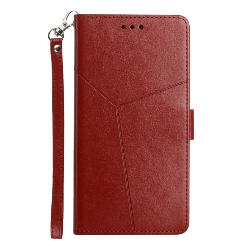 Custodia in pelle Sony Xperia 1 IV Motivo A Y Con Spalline
