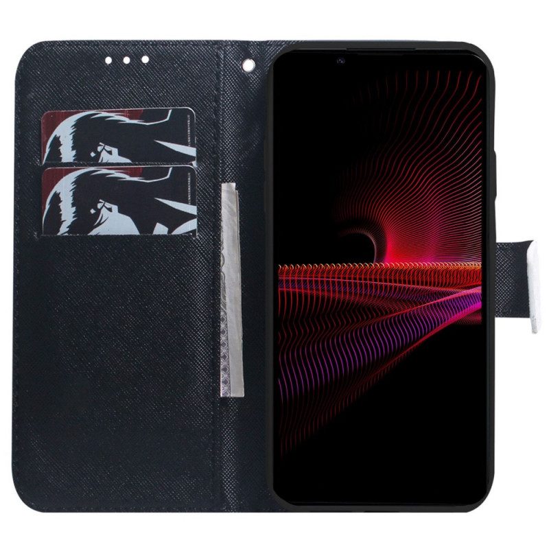 Custodia in pelle Sony Xperia 1 IV Panda Strappy