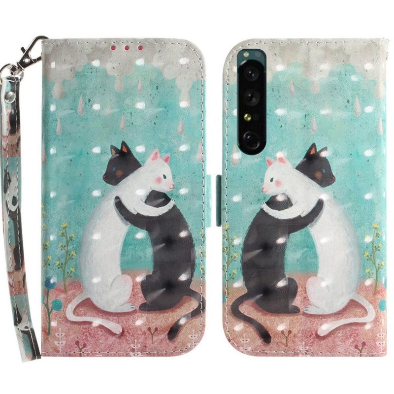 Custodia in pelle Sony Xperia 1 IV Perizoma Gatti