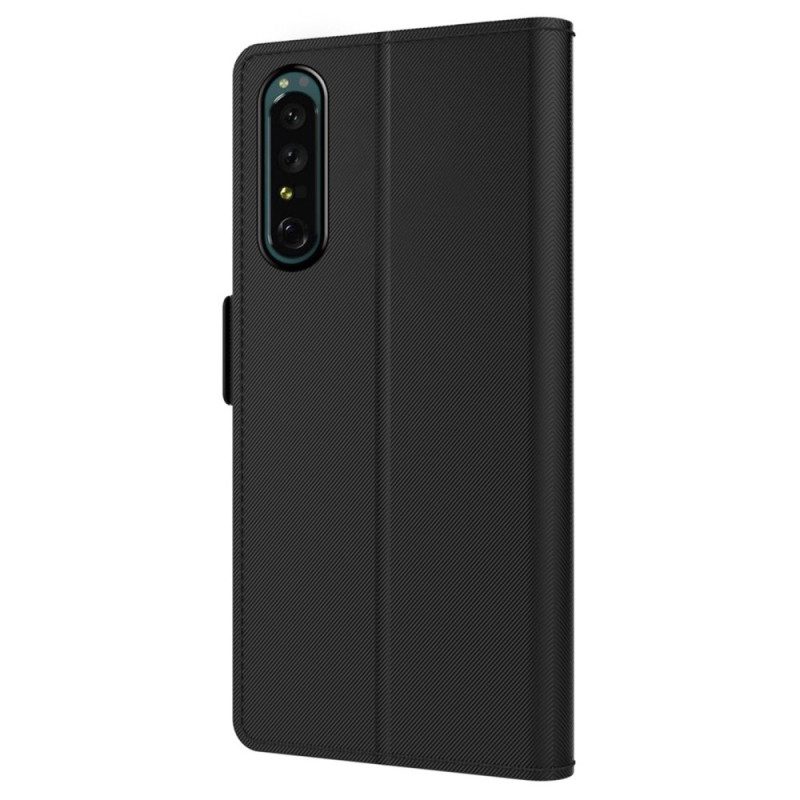 Custodia in pelle Sony Xperia 1 IV Specchio Removibile E Portacarte