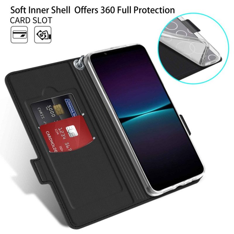 Folio Cover Sony Xperia 1 IV Custodia in pelle Bicolore Baiyu