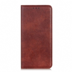 Folio Cover Sony Xperia 1 IV Custodia in pelle Crosta Di Cuoio Litchi