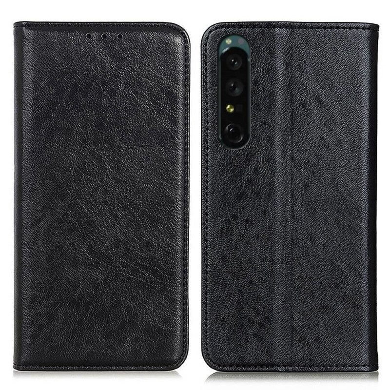 Folio Cover Sony Xperia 1 IV Custodia in pelle Strutturato