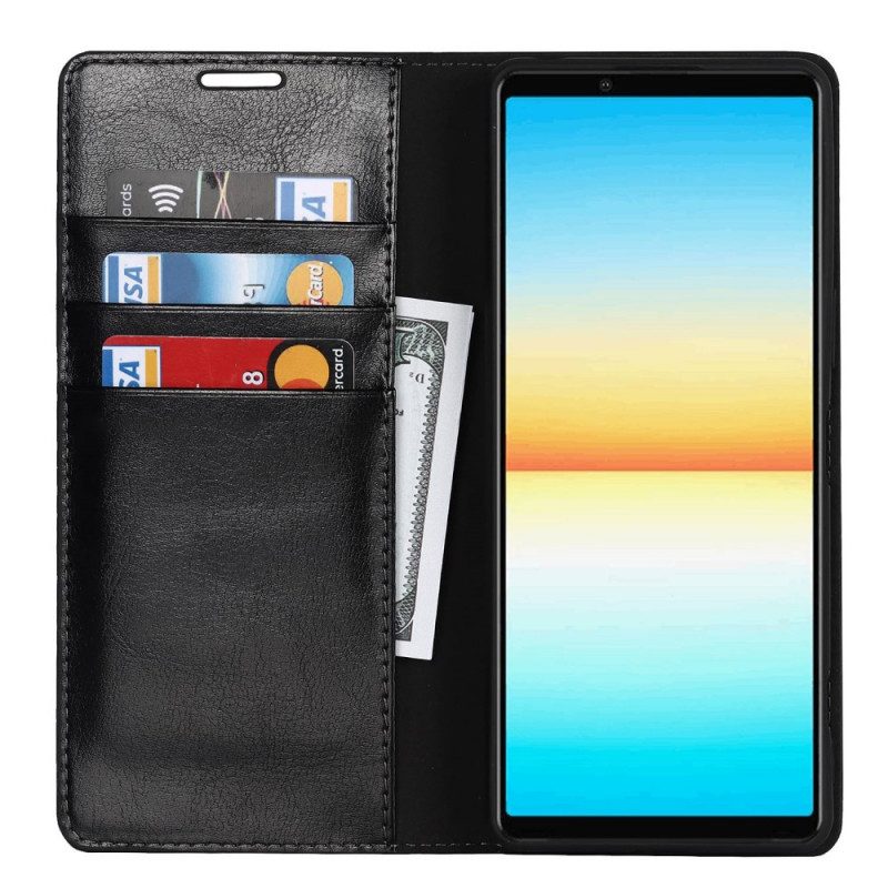 Folio Cover Sony Xperia 1 IV Custodia in pelle Vera Pelle