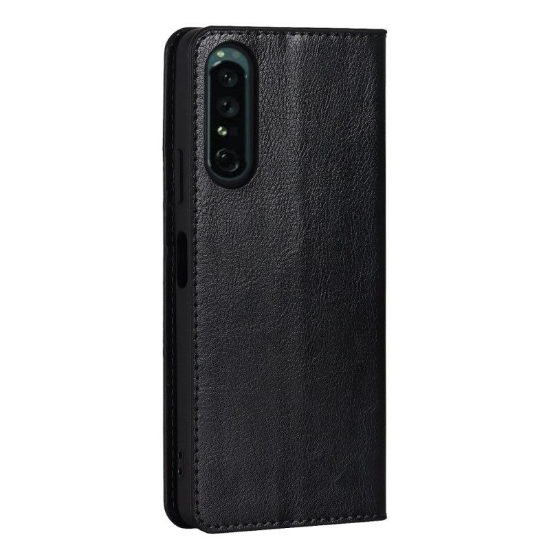 Folio Cover Sony Xperia 1 IV Custodia in pelle Vera Pelle