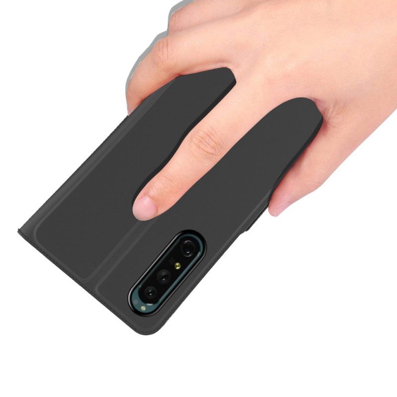 Folio Cover Sony Xperia 1 IV Effetto Pelle Sottile