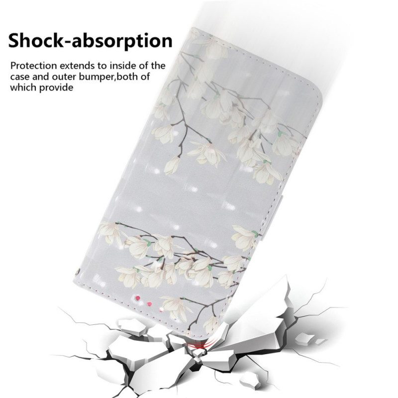 Folio Cover Sony Xperia 1 IV Fiori Bianchi Strappy
