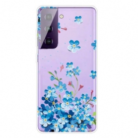 Cover Samsung Galaxy S21 FE Fiori Blu