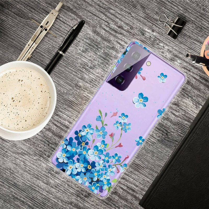 Cover Samsung Galaxy S21 FE Fiori Blu