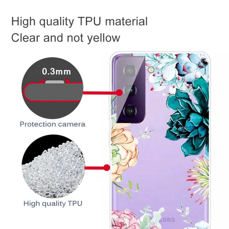Cover Samsung Galaxy S21 FE Fiori Dell'acquerello