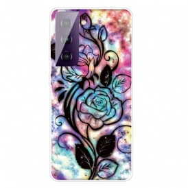 Cover Samsung Galaxy S21 FE Fiori Grafici