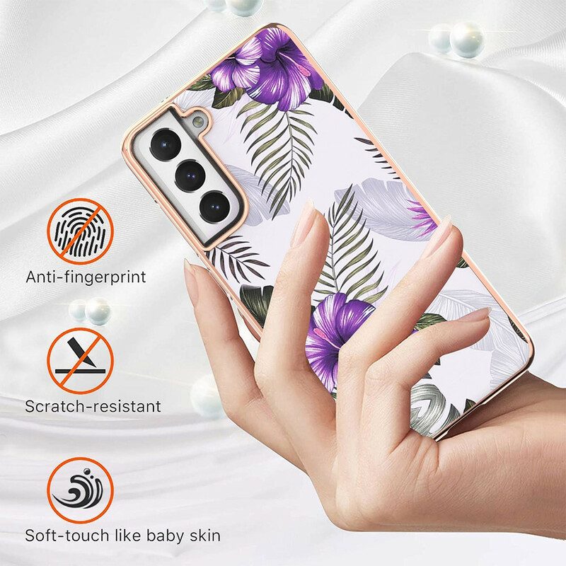 Cover Samsung Galaxy S21 FE Fiori Viola