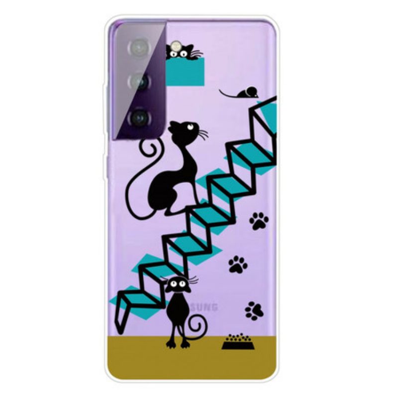 Cover Samsung Galaxy S21 FE Gatti Divertenti
