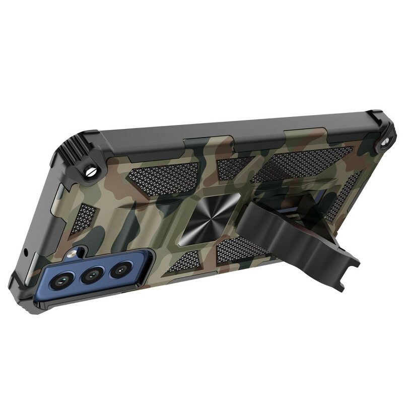 Cover Samsung Galaxy S21 FE Supporto Rimovibile Mimetico