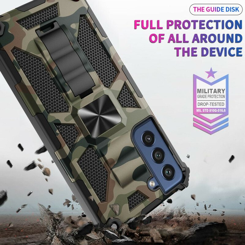 Cover Samsung Galaxy S21 FE Supporto Rimovibile Mimetico