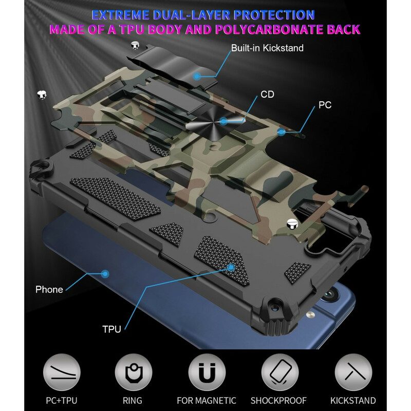 Cover Samsung Galaxy S21 FE Supporto Rimovibile Mimetico