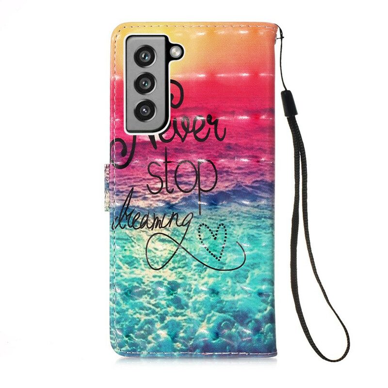 Custodia A Portafoglio Samsung Galaxy S21 FE Non Smettere Mai Di Sognare