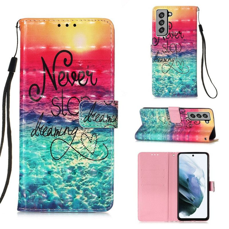 Custodia A Portafoglio Samsung Galaxy S21 FE Non Smettere Mai Di Sognare