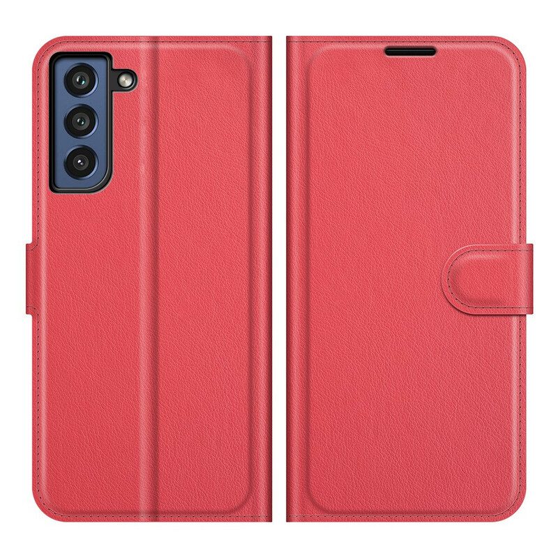 Custodia in pelle Samsung Galaxy S21 FE Classica Ecopelle Litchi