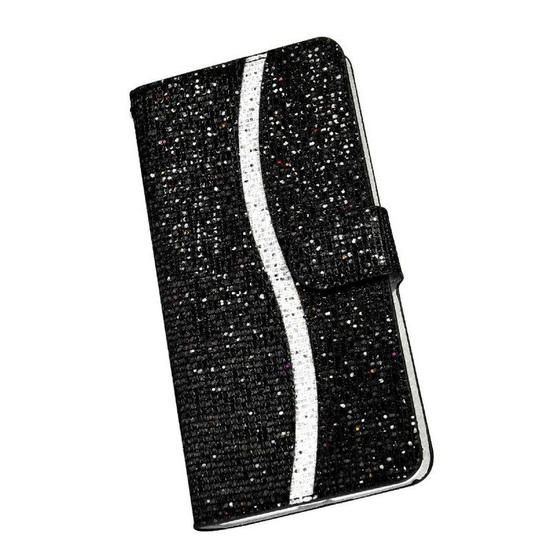Custodia in pelle Samsung Galaxy S21 FE Design A S Con Paillettes