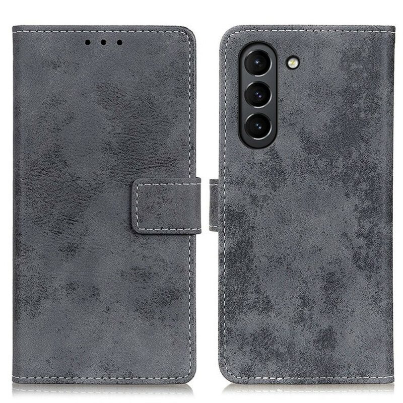 Custodia in pelle Samsung Galaxy S21 FE Effetto Pelle Vintage