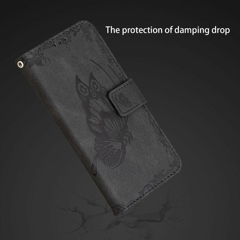 Custodia in pelle Samsung Galaxy S21 FE Farfalla Barocco Strappy