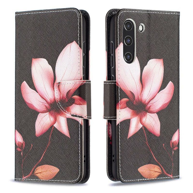 Custodia in pelle Samsung Galaxy S21 FE Fiore Rosa