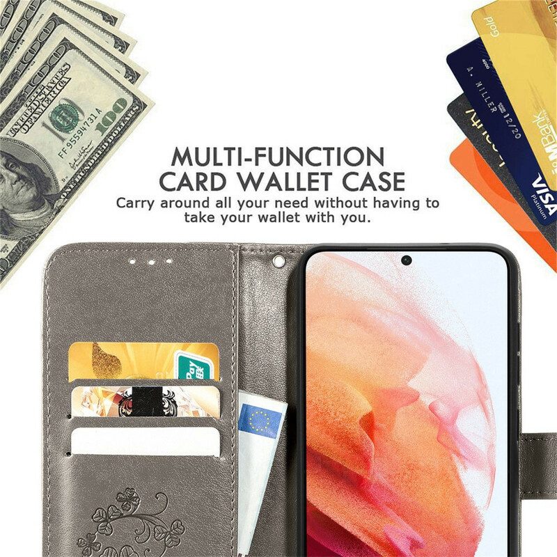 Custodia in pelle Samsung Galaxy S21 FE Fiori Astratti