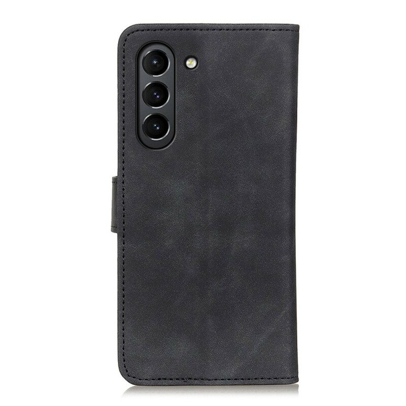 Custodia in pelle Samsung Galaxy S21 FE Khazneh Effetto Pelle Vintage