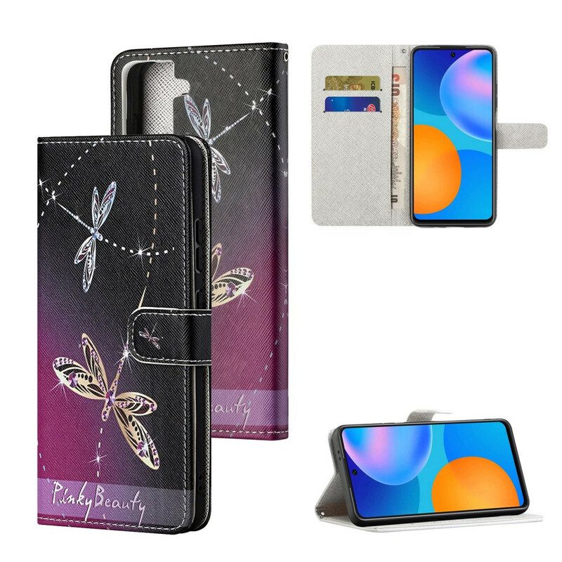 Custodia in pelle Samsung Galaxy S21 FE Libellule Strappy