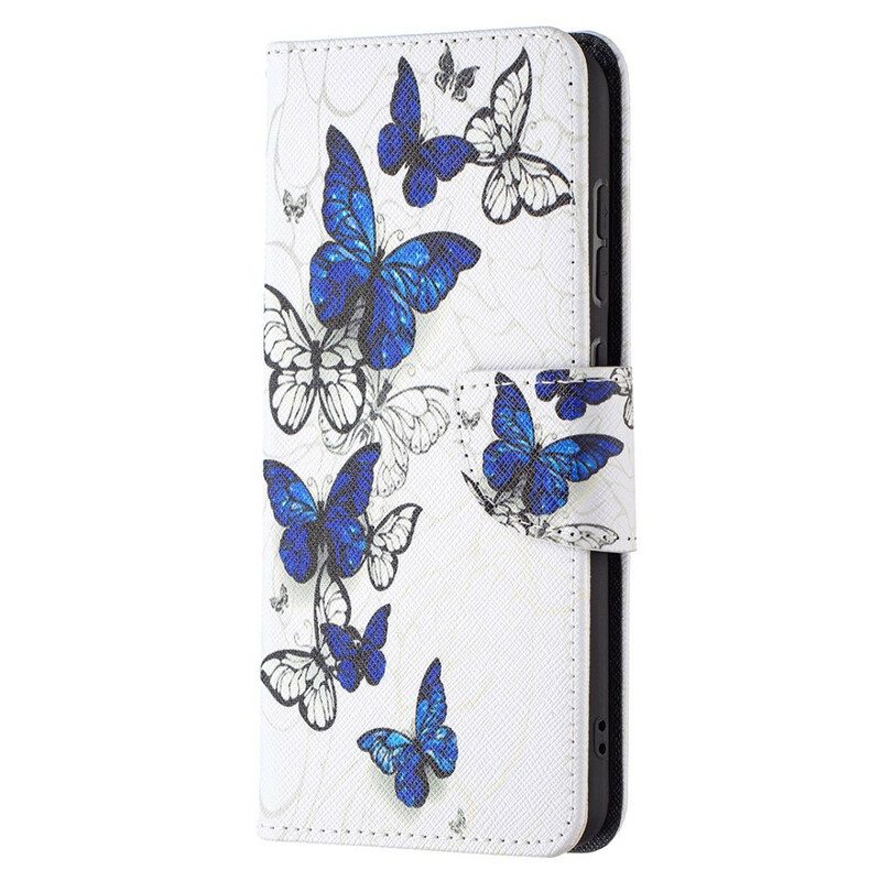 Custodia in pelle Samsung Galaxy S21 FE Meravigliose Farfalle