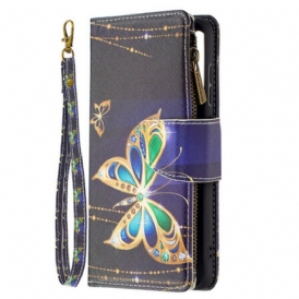 Custodia in pelle Samsung Galaxy S21 FE Tasca Con Cerniera Per Farfalle