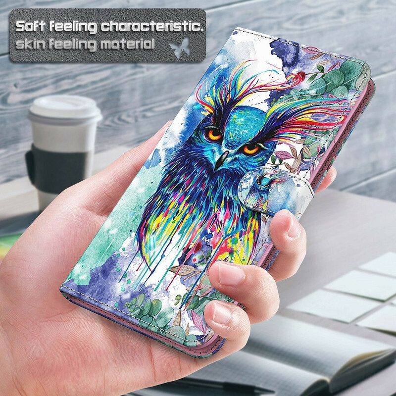 Custodia in pelle Samsung Galaxy S21 FE Uccello Dell'acquerello