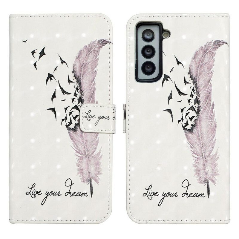 Custodia in pelle Samsung Galaxy S21 FE Vivi Il Tuo Sogno