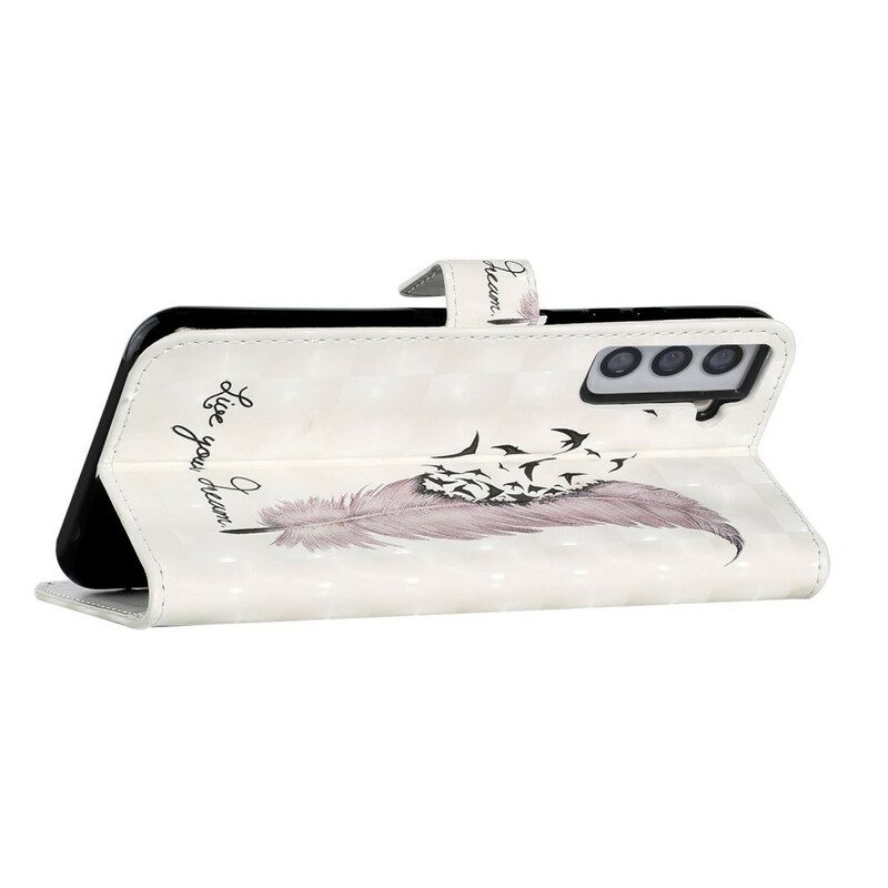 Custodia in pelle Samsung Galaxy S21 FE Vivi Il Tuo Sogno