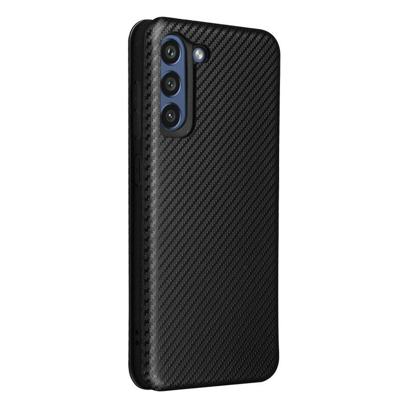 Folio Cover Samsung Galaxy S21 FE Custodia in pelle Fibra Di Carbonio