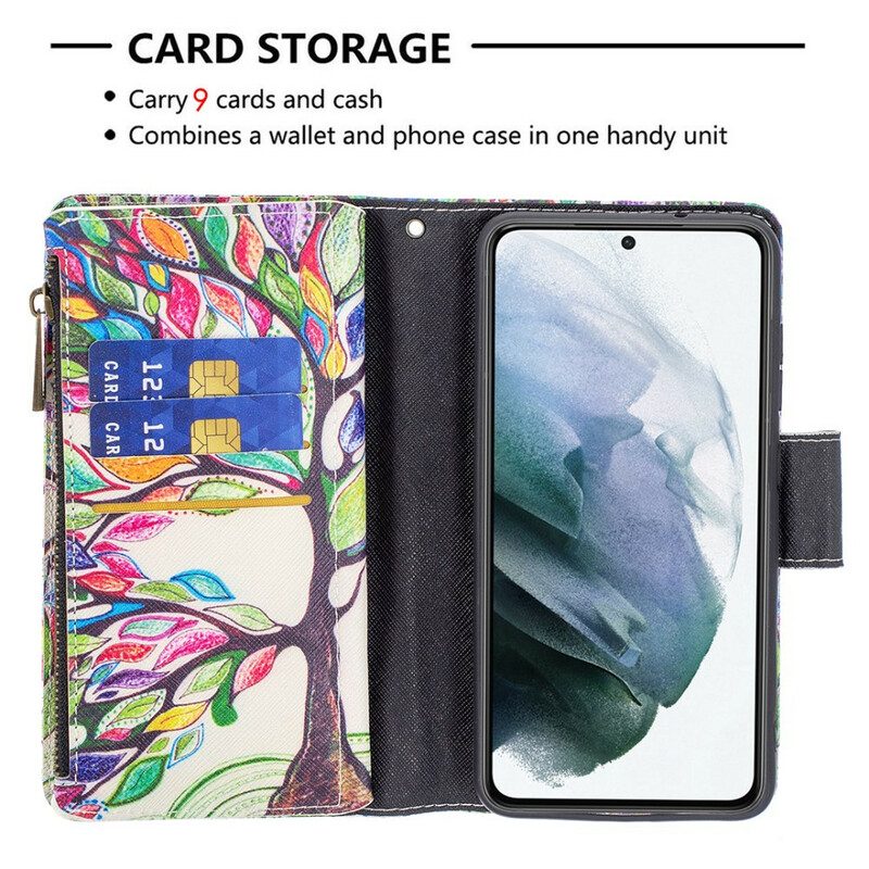 Folio Cover Samsung Galaxy S21 FE Tasca Per Albero Con Cerniera