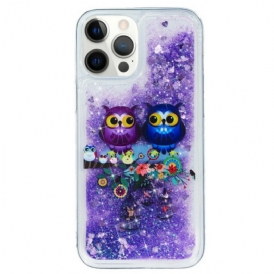Cover iPhone 15 Pro Max Coppia Di Gufi Glitterati