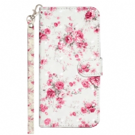 Custodia A Portafoglio iPhone 15 Pro Max Fiori 3d Con Cinturino