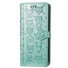 Custodia in pelle iPhone 15 Pro Max Animali Animati