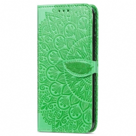 Custodia in pelle iPhone 15 Pro Max Foglia Tribale